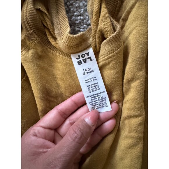 JoyLab Bundle Women's Soft Lightweight Sweatshirt & Shorts Yellow Washed Large A - Picture 4 of 4